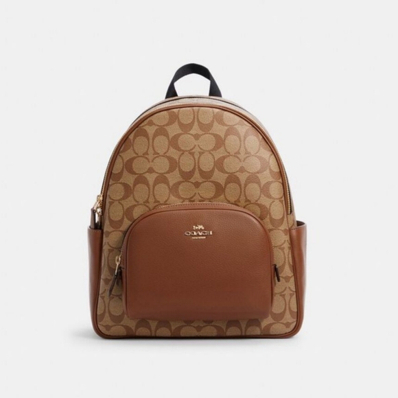 Brand New! Coach Court Backpack In Signature Canvas - Picture 1 of 6